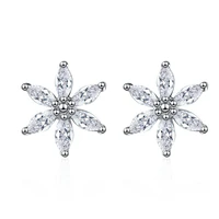 lantao store fashion flower shaped inlaid zircon earrings 2021 new young luxury exquisite sparkling rhinestone earrings party gi