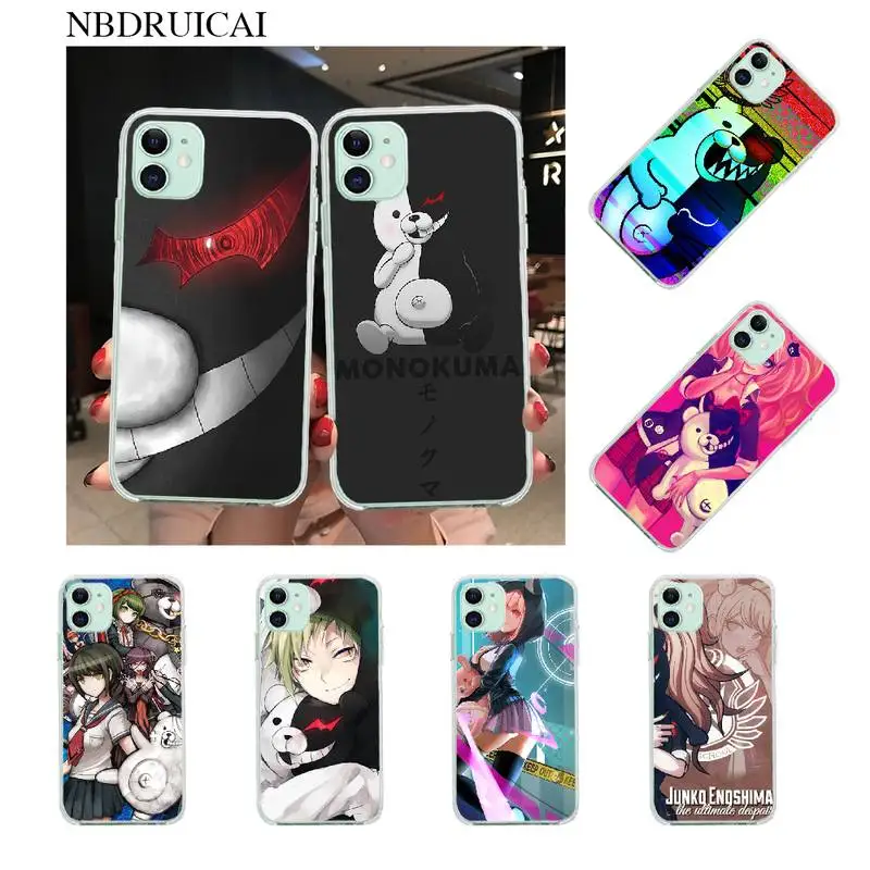 NBDRUICAI Danganronpa monokuma DIY окрашенный блестящий чехол для телефона iPhone 11 pro XS MAX 8 7 6 6S Plus X 5S