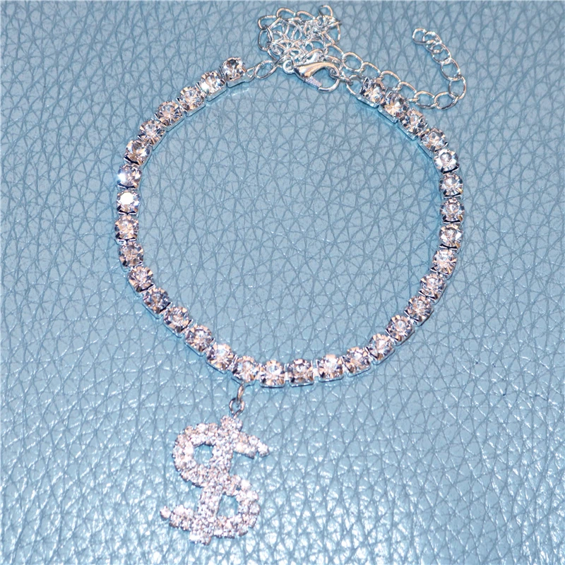 2021 льдом с украшением в виде кристаллов Знака Доллара Сандалеты перепонкой на