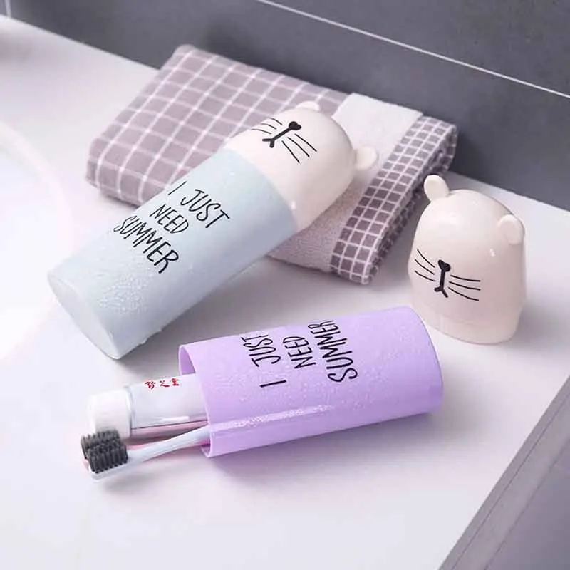 Портативная зубная щетка держатель для зубной пасты контейнер хранения Милая