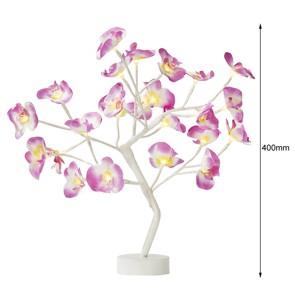 

LED Orchid Flower Tree Light Fairy Bonsai Table Ornament Lamp Wedding Artificial Flower Real Touch Phalaenopsis Decoration