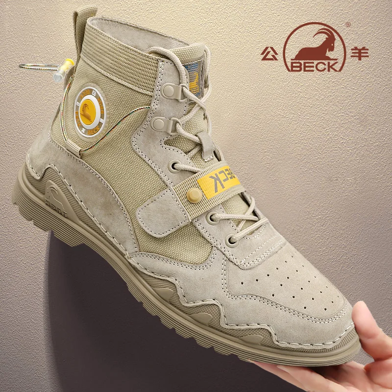 

Beck 2020 Новые мужские ботинки, кожаные военные ботинки на шнуровке, мужские зимние ботильоны, легкая обувь для мужчин, зимняя повседневная нес...