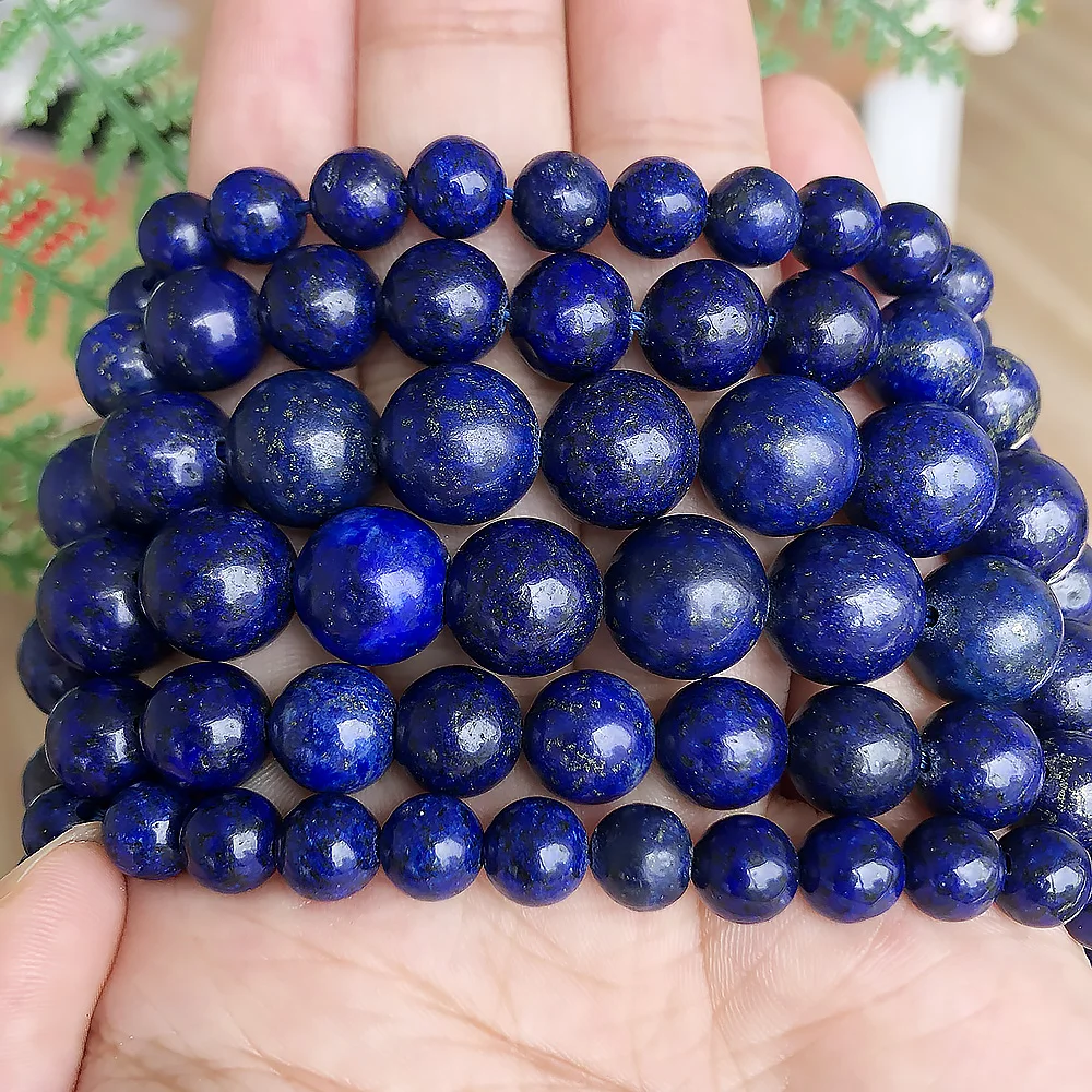 Круглые бусины из натурального камня Лазурит нить 15 дюймов 4 6 8 10 12 мм размер на