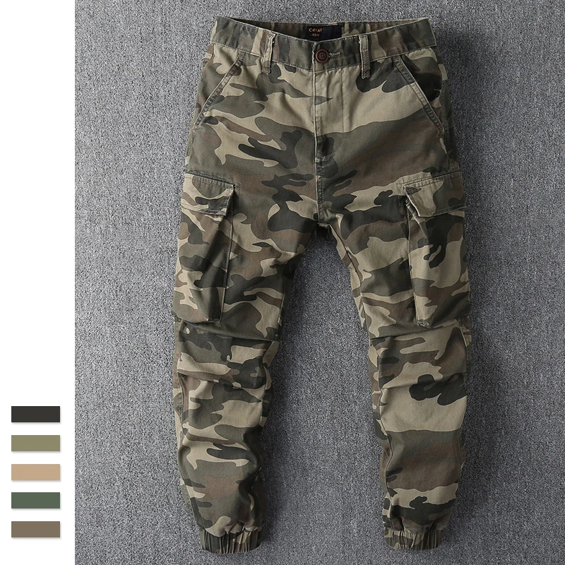 

Fall Winter Trousers For Men New Styles Leisure Cotton Teenage Camouflage Cargo Pants Loose Sports Outdoor Fashion Streetwear