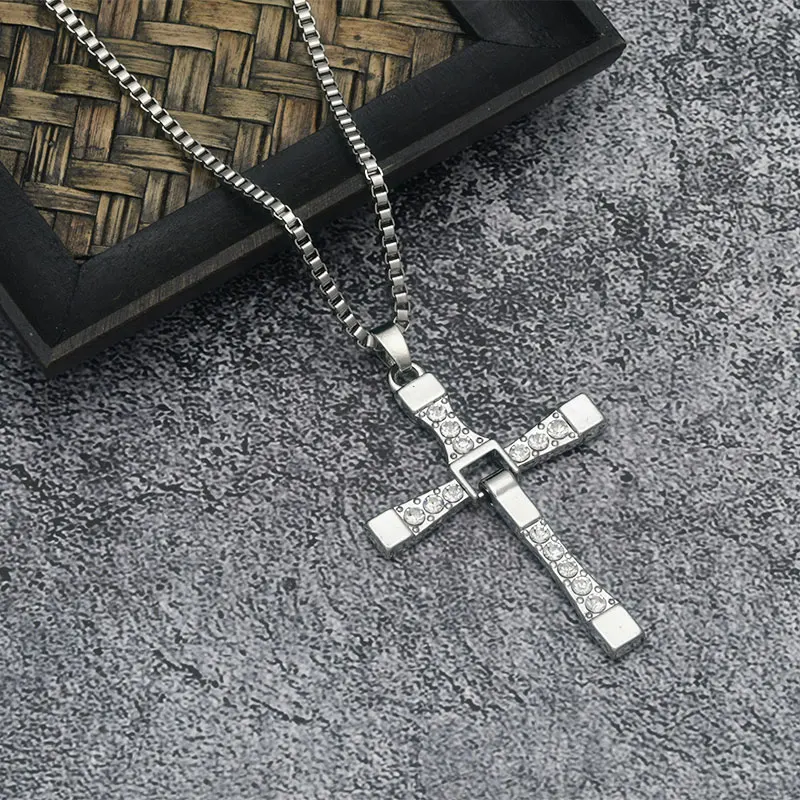 

xiaoboACC 2021 Fashioin Jewelry Necklace Christmas Cross Pendant Men's Neck Chain Jewelry Gfit