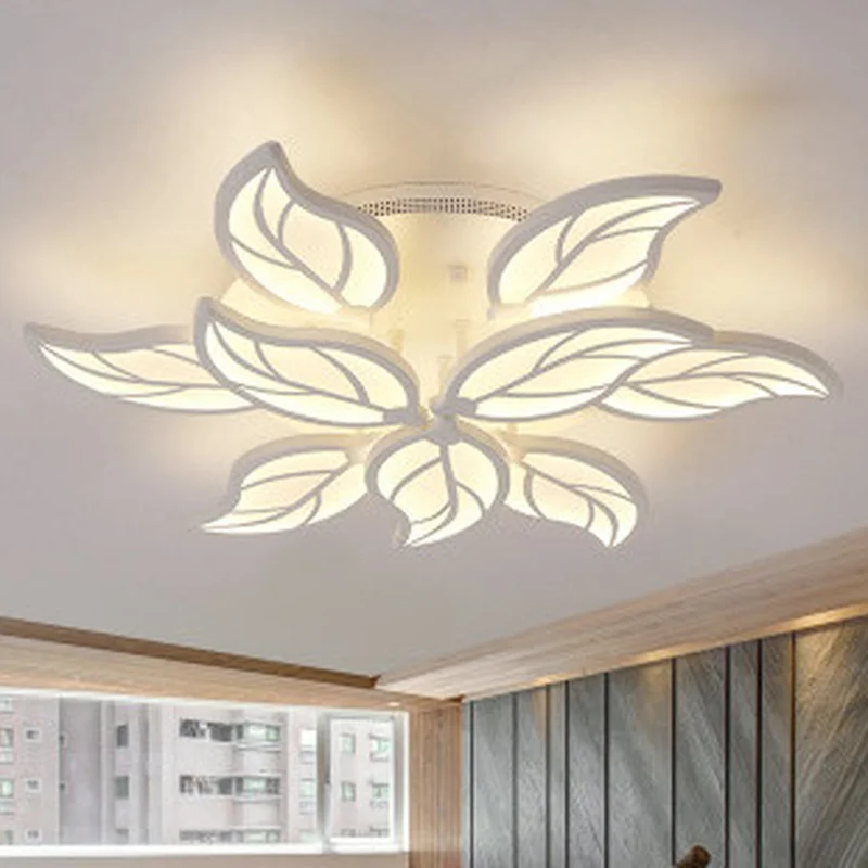 Nordic Led люстра светильник Теплый/Природа/холодный белый лист Lampara de techo для Спальня