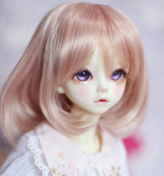 Парик для куклы BJD подходит 1 31 4 пальмовой пудры груши цветка плеч короткие волосы
