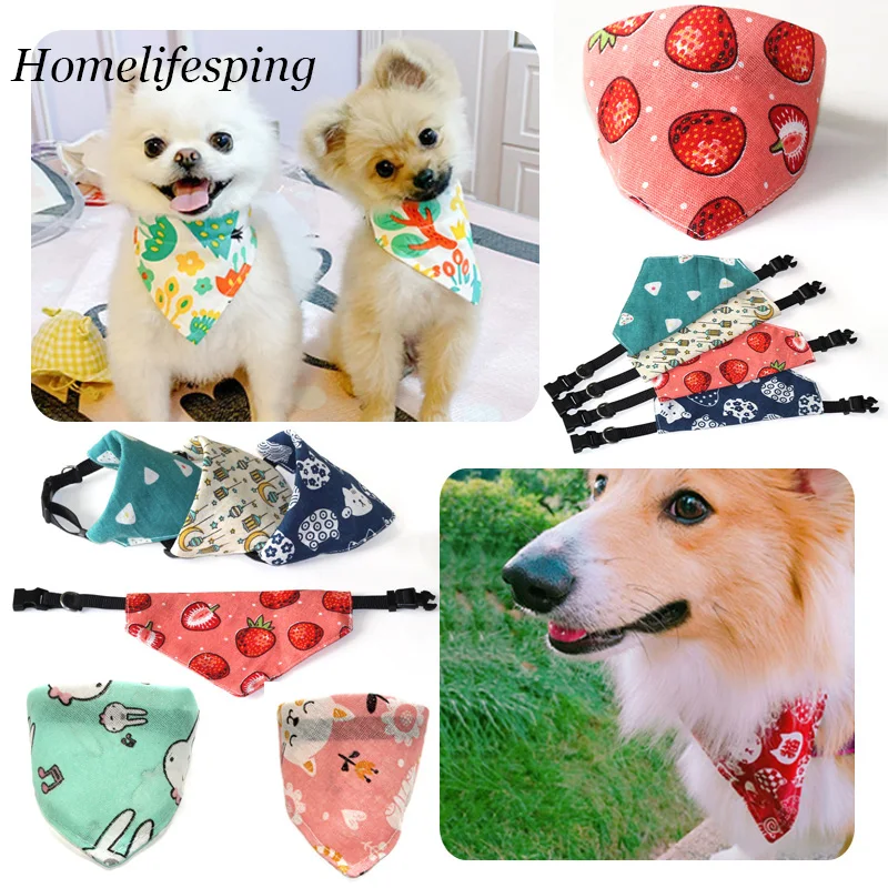 

New Adjustable Dog Bibs For Small Dogs Collars Tie Necktie Cat Scarf Puppy Bandanas For Cat Triangular Bow Ties Pet Grooming