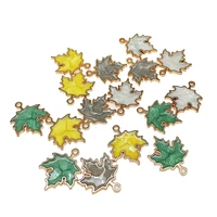 10pcs fashion popular enamel leaves accessories jewelry making diy handmade for bracelet earring necklace supplies wholesale