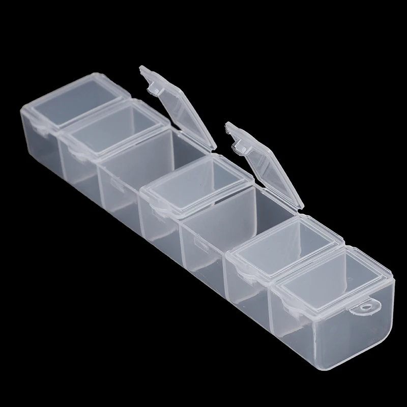 Прямоугольный контейнер для ювелирных изделий 1 шт. 7 отделений пластиковая