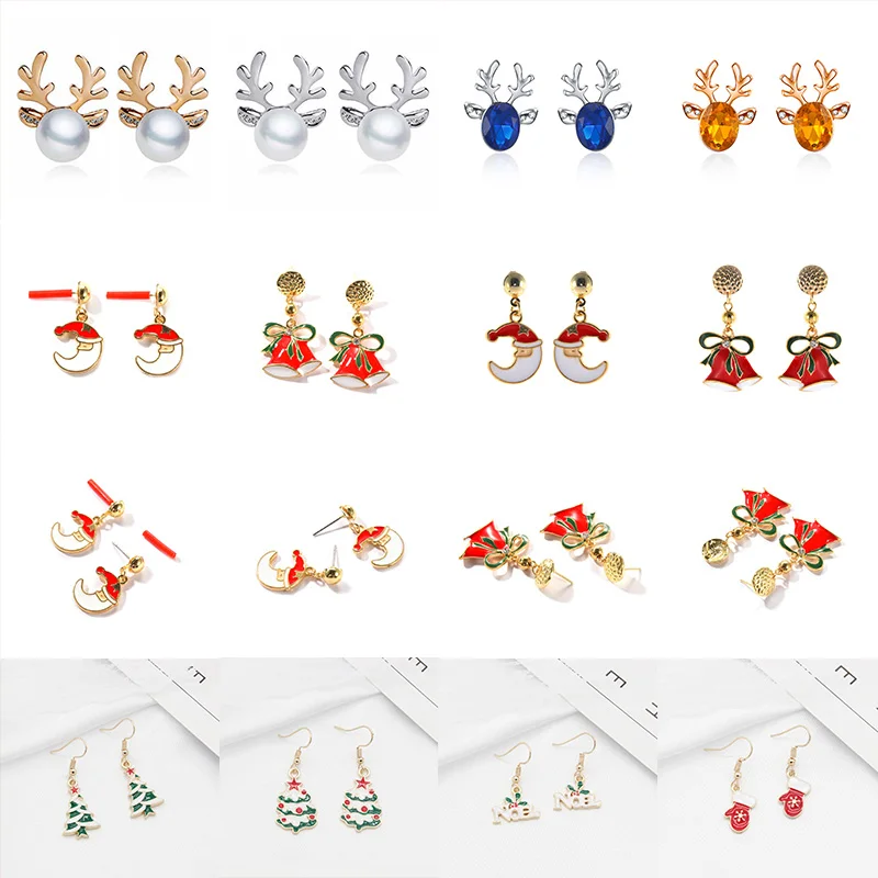 Серьги ожерелье Рождественский Декор подвеска в виде Санта Клауса для дома 2019