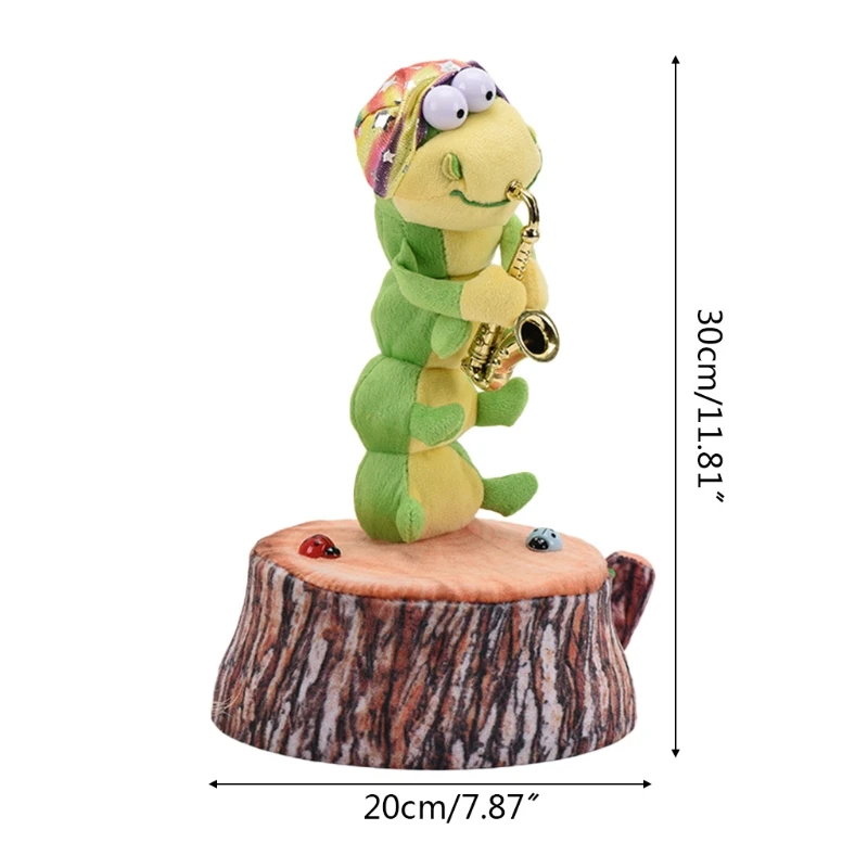 

Saxophone Dancing Singing Carpenterworm Soft Stuffed Insect Plush Toys Funny Electric Toy for Kids Party Birthday Gifts