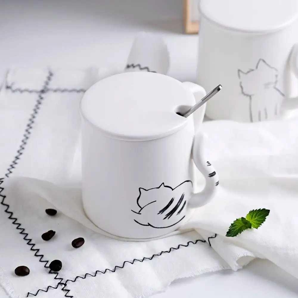 

Ins 3D Three-Dimensional Coffee Mugs Ceramic Cup Cute Cat's Foot Milk Tea Cups With Handle Drink Friends Child Novelty Gift