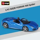 Модель автомобиля Bburago Ferrari 488 из сплава Паук, 1: 43