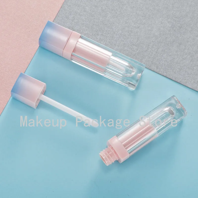 

10/30/50pcs Empty Pink Blue Gredient Square Transparent Lip Gloss Bottle Makeup DIY Lip Glaze Tube Cosmetics Refillable