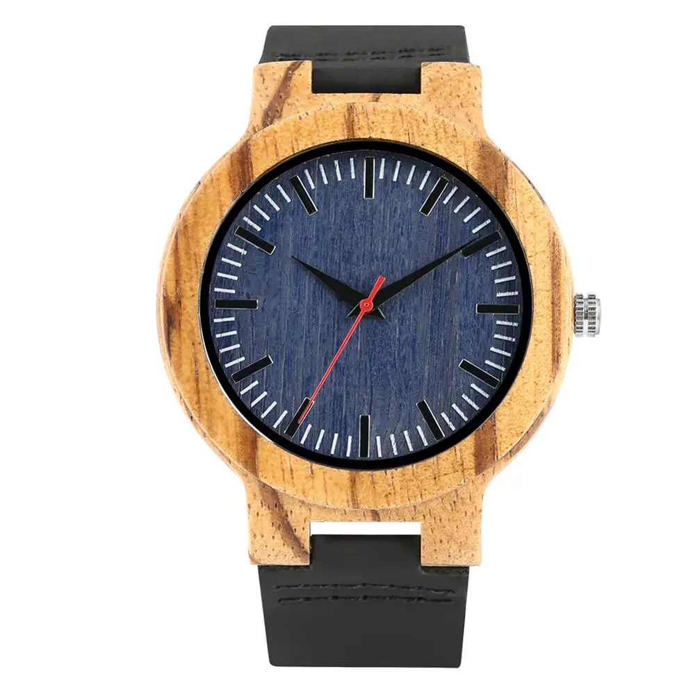 wooden watch YISUYA природа полоса деревянные наручные часы для мужчин простой бамбуковый деревянный кожаный ремешок женские часы унисекс часы час подарки на Рождество - Цвет: wooden watch