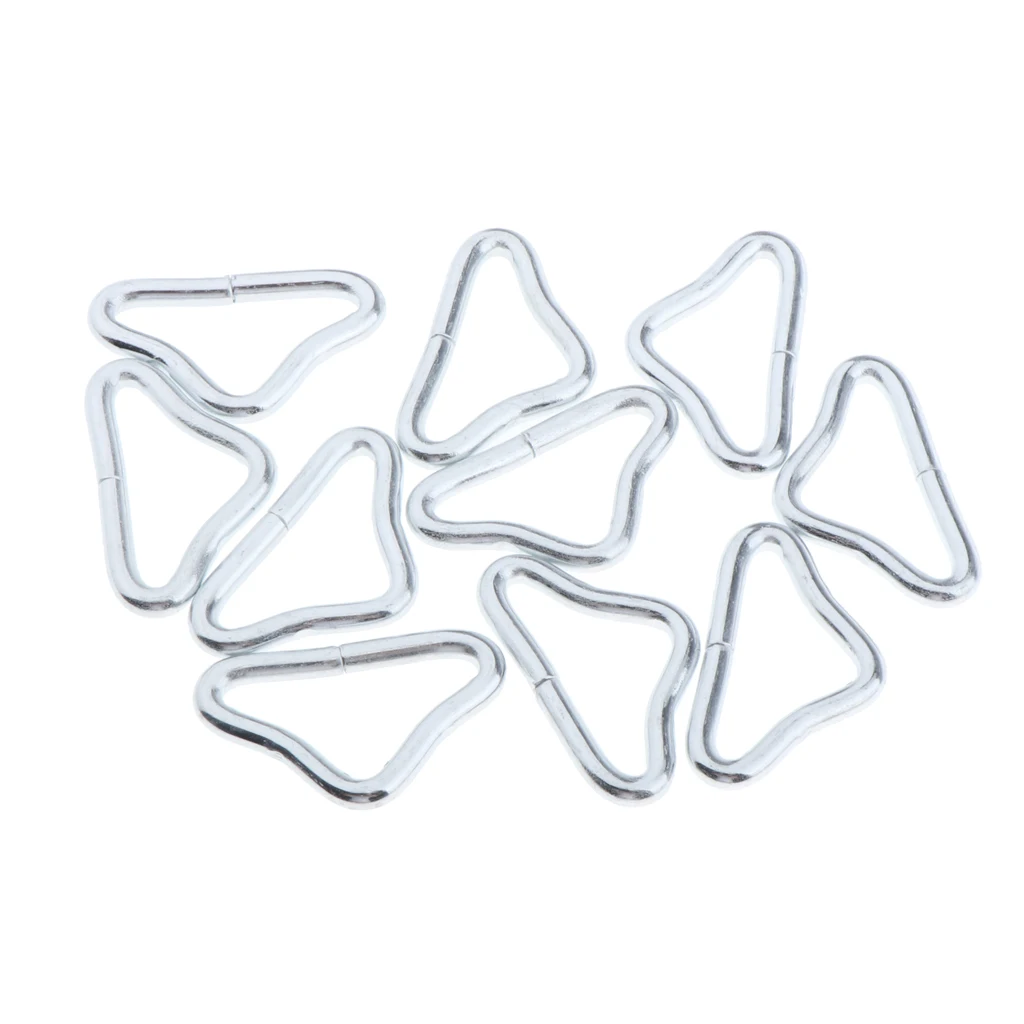 

Pack of 10 Metal Triangle Rings Buckle V-rings Trampoline Mat Accessories