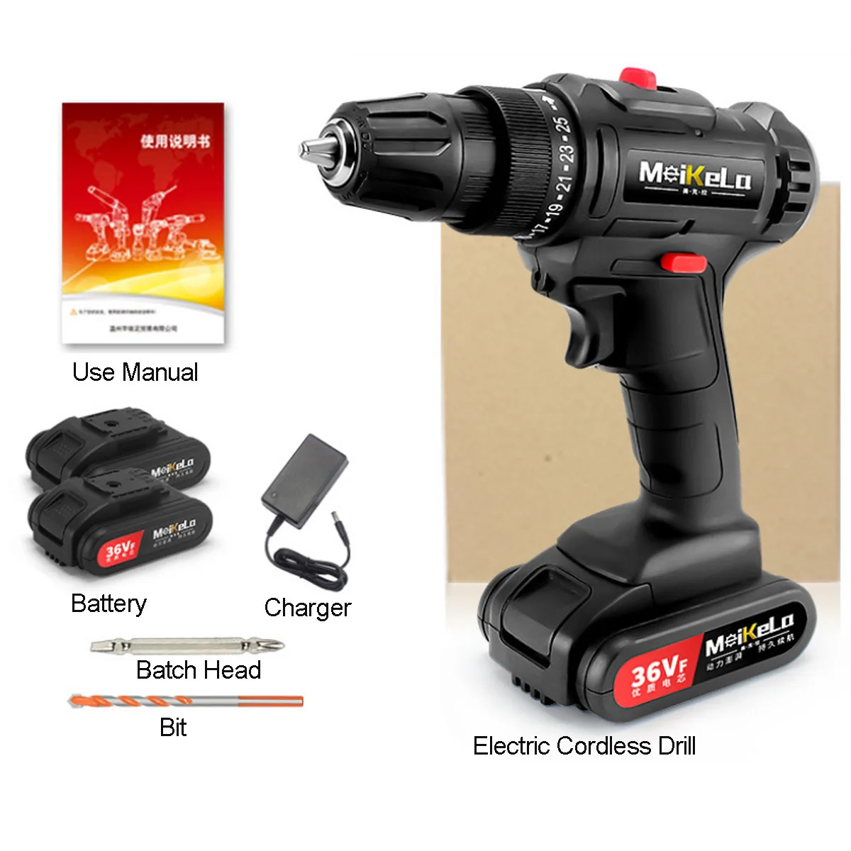 

1080W 35Nm Brushless Electric Drill Electric Screwdriver 25+1 Torque Cordless Impact Drill Power Tool With 8000mAh Battery