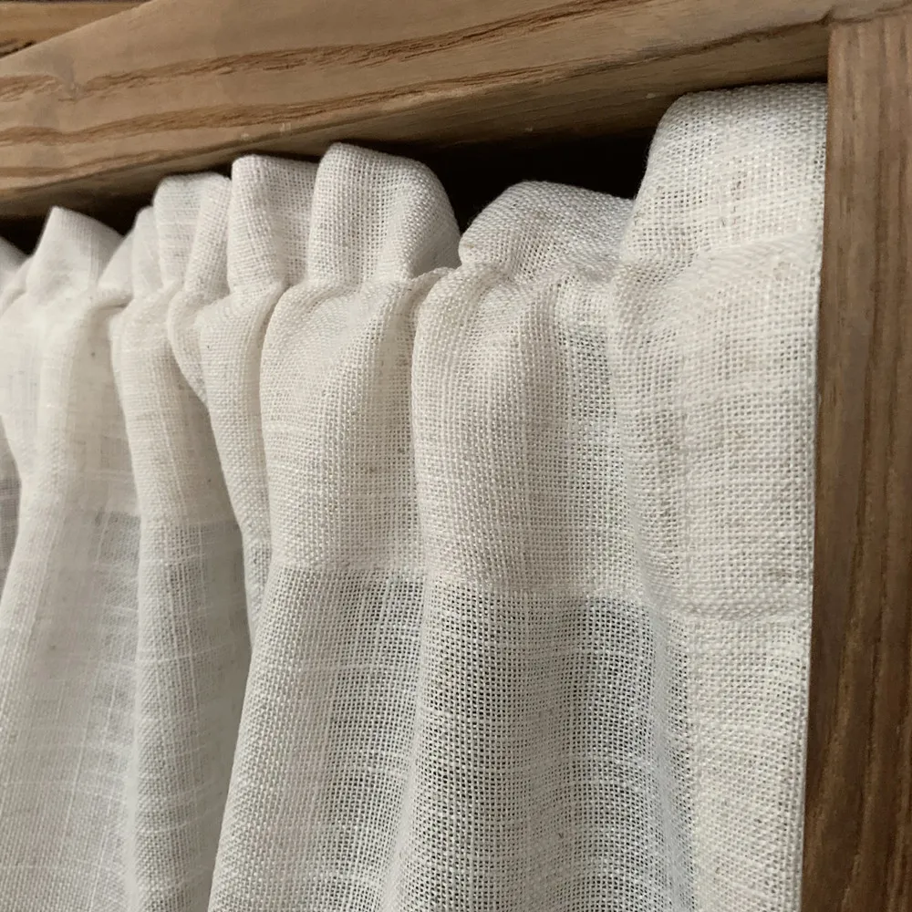 nordic style short curtains for kitchen solid cotton linen lace hem half tulle curtain wine cabinet door window small curtains free global shipping