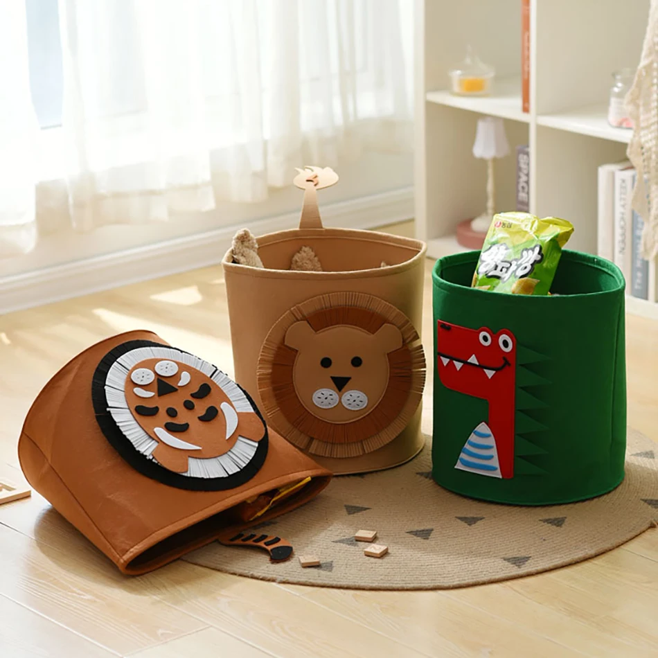 Нетканые ткани животных вышивать ящик для хранения детские игрушки органайзер