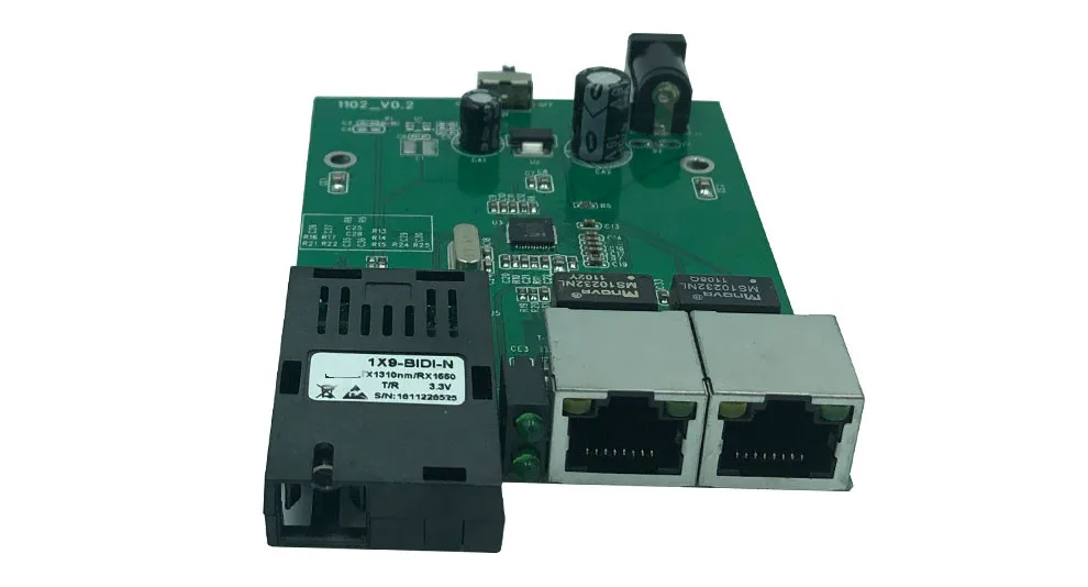 1 SC 2 RJ45 Быстрый Ethernet-коммутатор 10/100 м волоконно-оптический 20 км медиа-конвертер одномодовый волоконно-оптический Порты и разъёмы печатной платы
