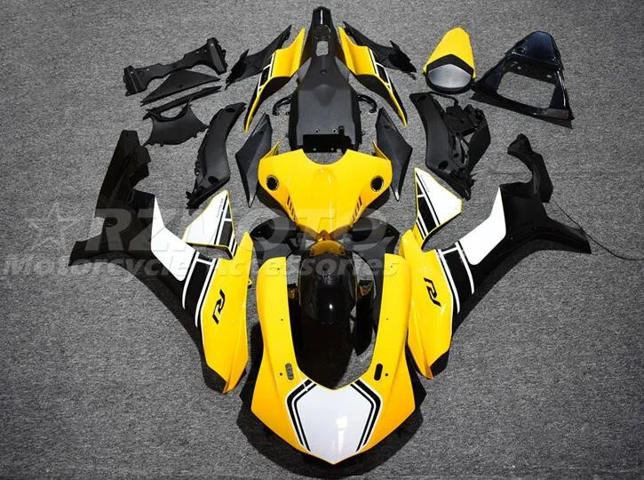 

4 подарка, новинка, комплект обтекателей для литья под давлением ABS для YAMAHA YZF - R1 2015 2016 2017 2018 R1 15 16 17 18 YZF1000, желтый, белый, на заказ