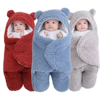 hibobi newborn baby winter warm sleeping bags soft infant swaddle wrap stroller wrap infant cotton thicken for baby 0 9 months
