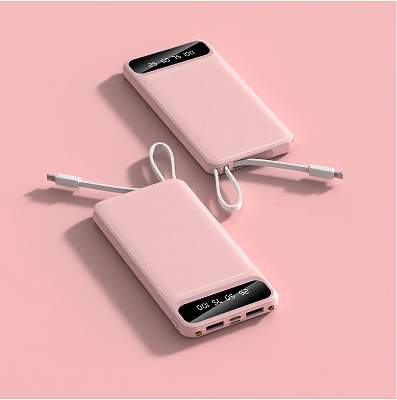 Портативный внешний аккумулятор 20000 мАч зарядное устройство встроенный USB для