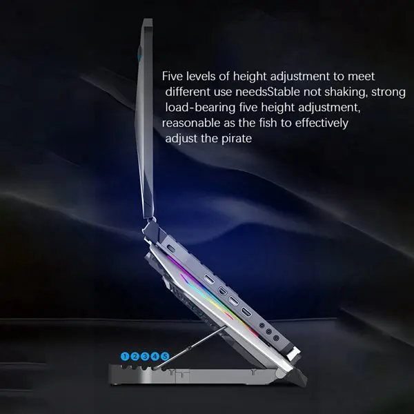 

ICE COOREL N9 Laptop Cooler, Rgb Dual-Turbo Dual-USB Silent and Wind-Powered Laptop Cooler