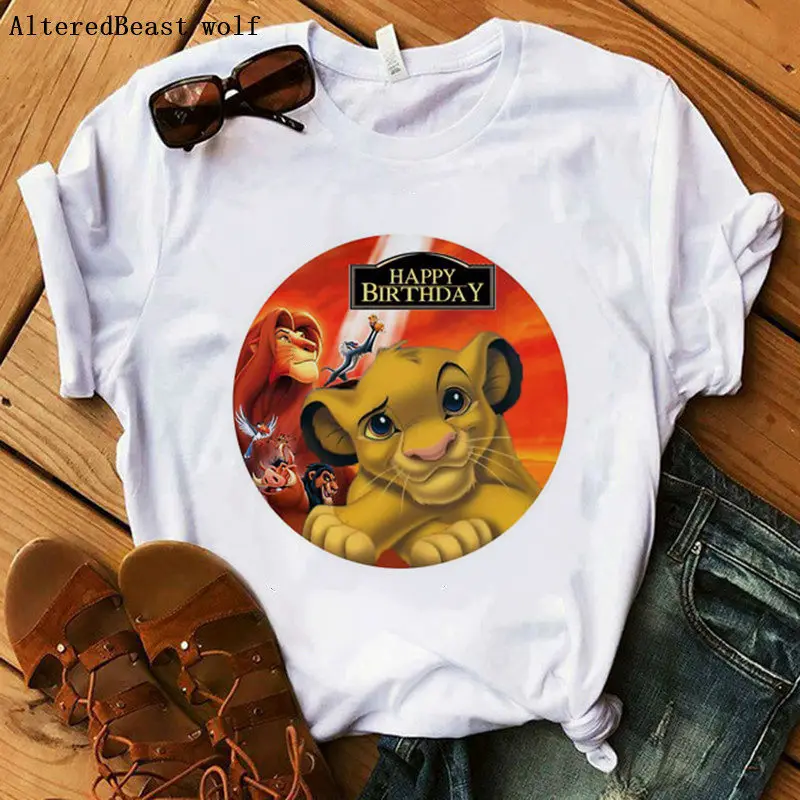 as picture Hakuna Matata футболка женская с принтом SIMBA harajuku Король Лев vogue футболка Летняя повседневная с коротким рукавом модные топы футболки - Цвет: as picture