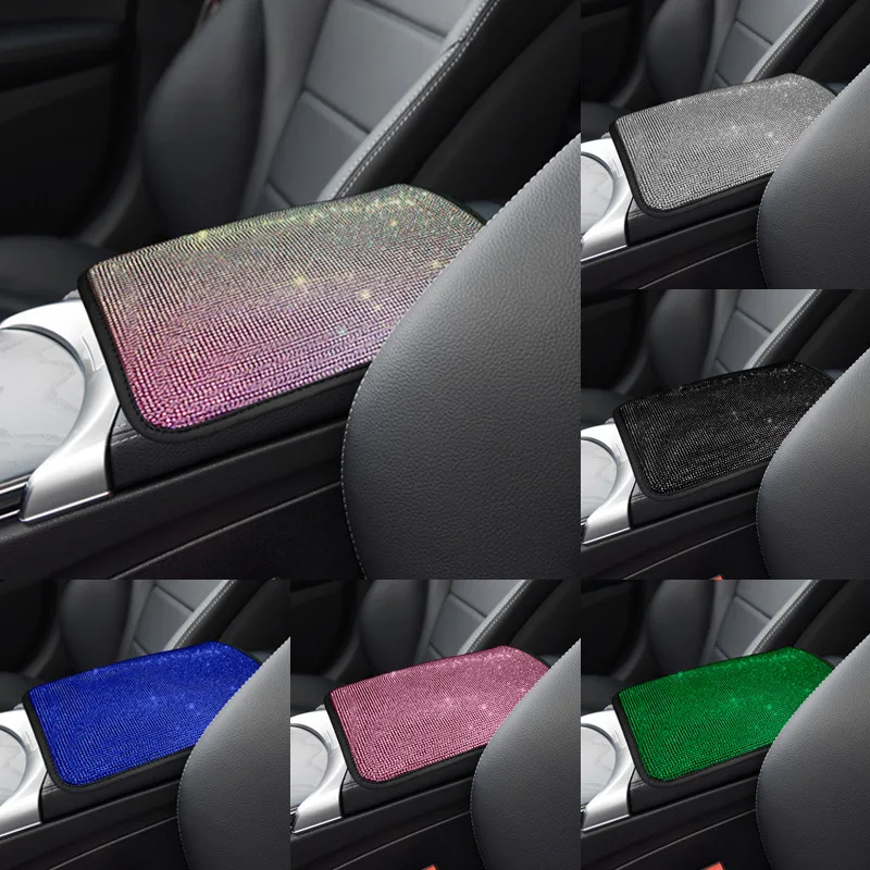 

Car Armrest Box Cushion Color Crystal Anti Dirt Anti Slip Personality Protective Cover Fashion Automotive Interior Products