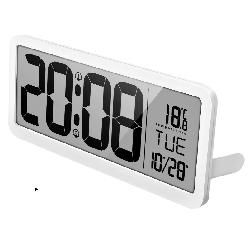 

Wall Clock Series 14inch Large Digital Jumbo Alarm Clock LCD Display Multi-Functional Upscale Office Decor Desk Black