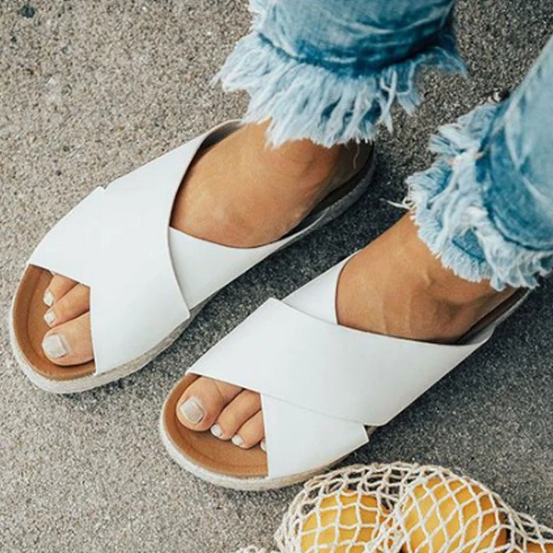 Сандалии женские на платформе повседневные шлепанцы Леопардовый принт открытый