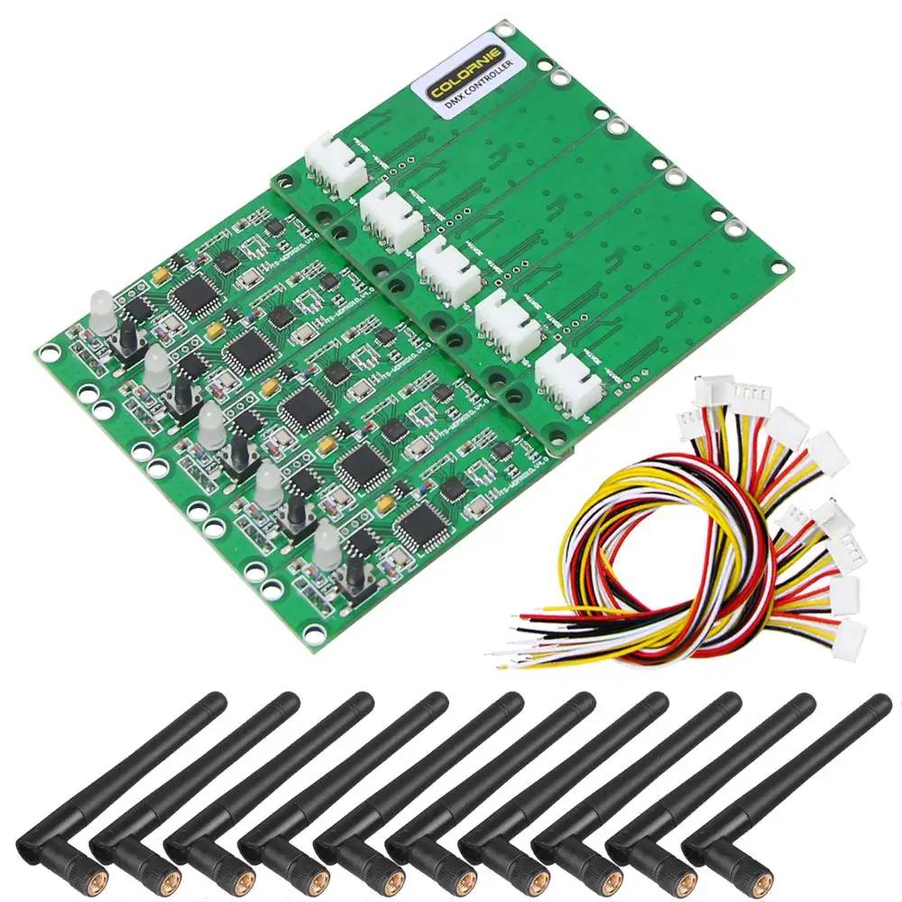 Dmx512 контроллер 10 шт. передатчик и приемник 2 в 1 беспроводной DMX512 контроллер PCB модуль обновления сцены Llighting