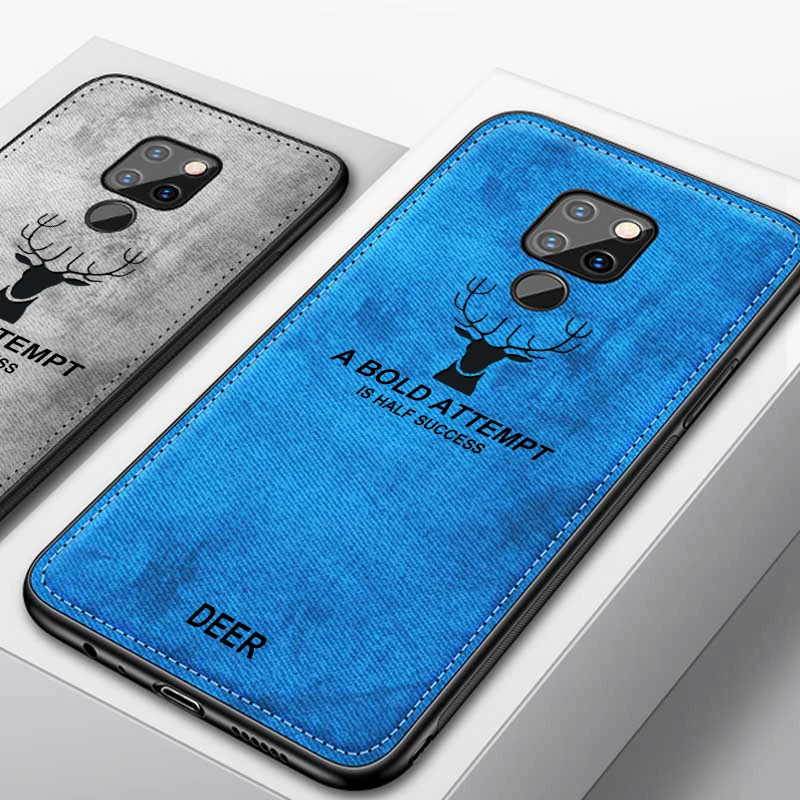 Мягкий чехол из ТПУ с рисунком оленя и текстурой ткани для huawei P9 P10 P20 mate 9 10 20 X Pro Lite