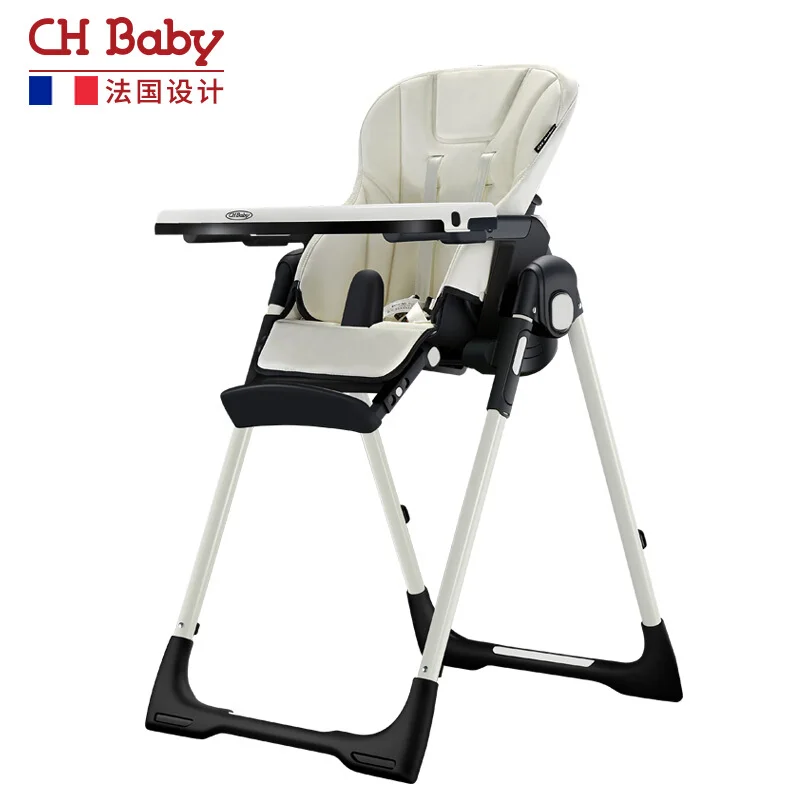 Baby feeding chair multifunctional leather folding portable reclining dining chair adjustable height