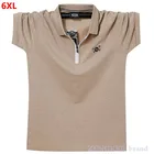 Летний новый продукт лацкан с короткими рукавами рубашка-поло на молнии Футболка Поло для мужчин больших размеров Мужская длинными рукавами рубашка-поло с короткими рукавами для мужчин 5XL 6XL