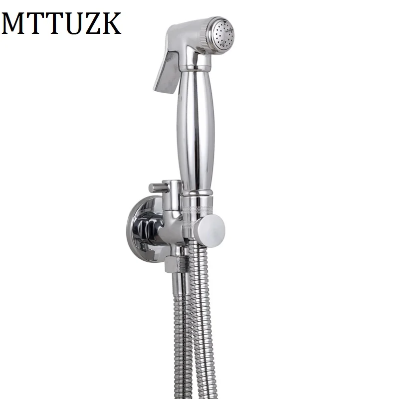 

MTTUZK Solid Brass Chrome Plating Bidets Hand Shower Bidet Toilet Sprayer Hygienic Shower Bidet Tap Wall Mount Bidet Faucet
