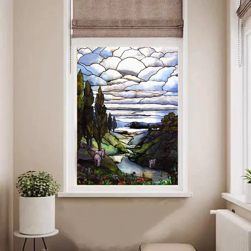 Индивидуальная стеклянная пленка витражное окно непрозрачная наклейка