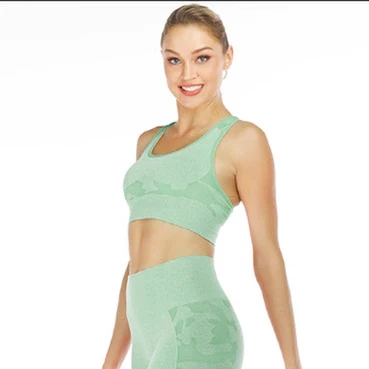 Green Bra Спортивные колготки Камуфляжный бесшовный корсет штаны для йоги высокая Талия спортивные бесшовные леггинсы Фиолетовые женские леггинсы для бега - Цвет: Green Bra
