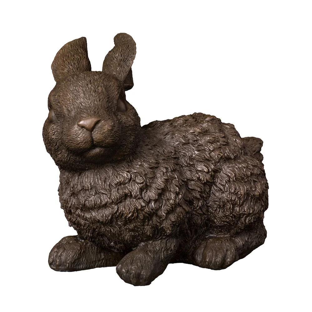 

Pure Bronze Rabbit statue Sculpture Chinese Zodiac Hare feng shui lucky Animal Figurine Vintage Art for Home