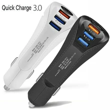 3-Порты и разъёмы Переходник USB для зарядки в машине QC 3,0 Быстрая зарядка для iPhone samsung-Ная новинка и высокое качество