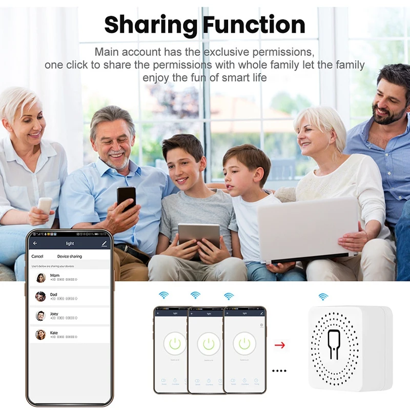 

Wireless Relay Module,16A Wifi Switch Supports 2 Way Control App Home Automation Module Works with Alexa