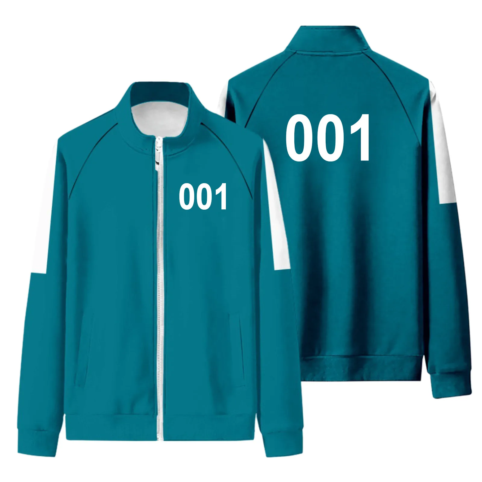

Men Digital Printing Sweatshirts Squid Game Round Six Digital Printing Autumn Winter Sports Zipper Pocket Cardigan Sweatshirt
