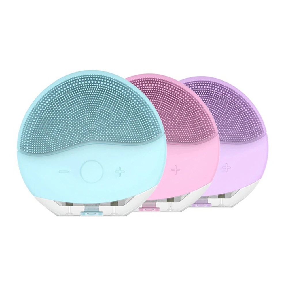 Электрическая щетка для очищения лица Mini USB силиконовая ультразвуковая