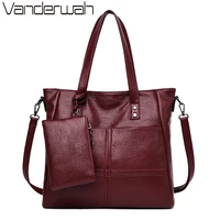 2 sets leather casual tote sac purses and handbags luxury handbags women bags designer ladies shoulder hand bags for women bolsa