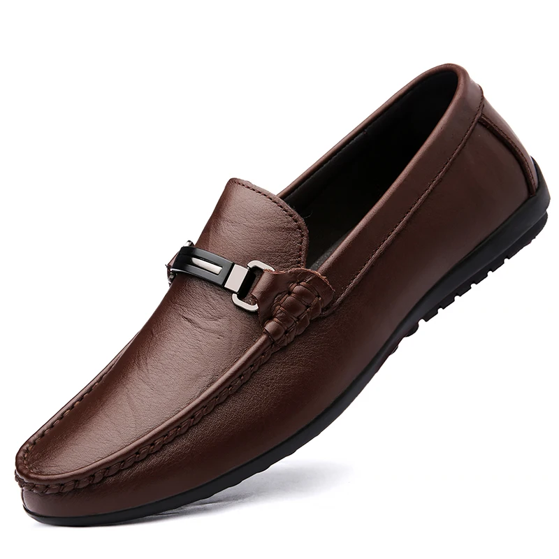 

Man Shoes Genuine Leather Casual Shoes Men Loafers Moccasins Fashion Loafer Shoes Luxury Designer Big size Male Slip On Flats