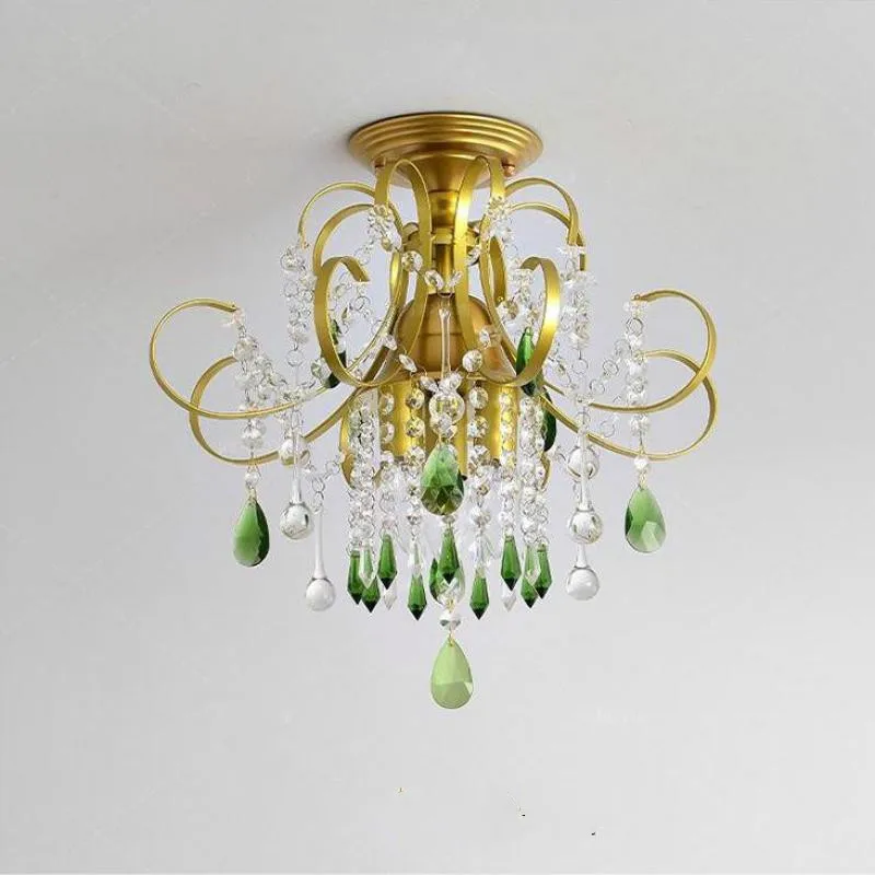 Простая Хрустальная потолочная лампа одноголовочный светодиодный светильник