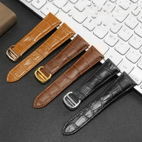 16 18 20 22 23 24 25mm genuine leather watchband black brown bracelet suitable for tank solo series watch accessories give tool