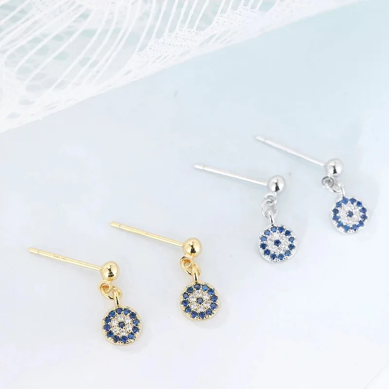 

14K Yellow Gold Blue Diamond Earring for Women Trendy Gemstone Garnet Drop Earring Orecchini Girls Office/career Fine Jewelry
